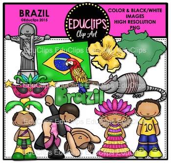 Preview of Brazil Clip Art Bundle {Educlips Clipart}