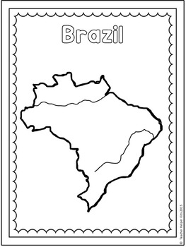 brazil map coloring page