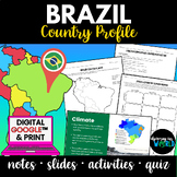 Brazil Country Profile: Guided Notes | Activities | Quiz D