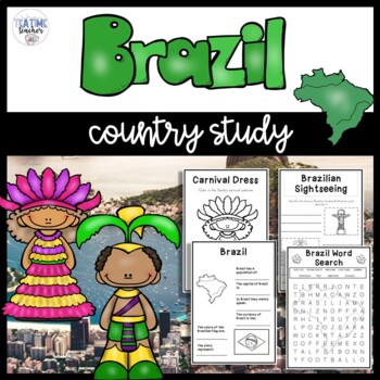 Preview of Brazil Country Study Lesson PowerPoint and Worksheet Booklet