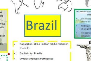 Preview of Brazil Knowledge Organiser/ Fact Sheet/ Crib Sheet