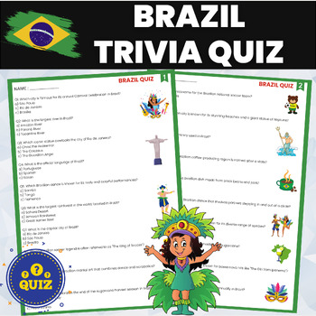 Preview of Brazil Trivia Quiz | Brazilian History Geography World History and Geography 