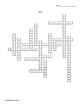 Brazil Crossword for Middle School Geography by Everything Science and