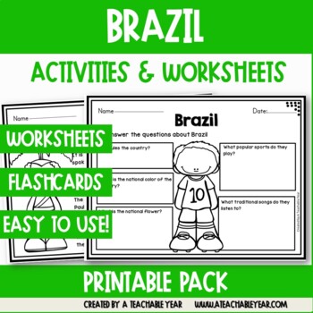 Brazil | Worksheets and Activities | Great for ESL/EFL | Free | TpT