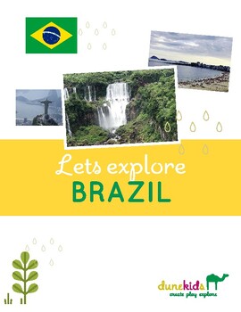 Preview of Brazil Worksheets – Portuguese Words, South America Coloring Map, Landmarks