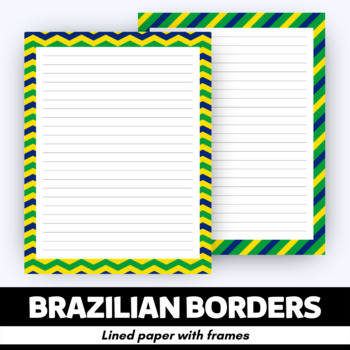 Preview of Brazilian Borders - Lined Writing Papers with Frames