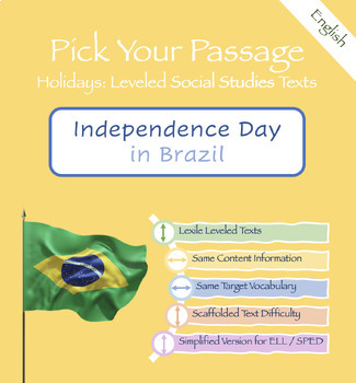 Preview of Brazilian Independence Leveled Reading Passages