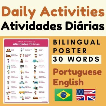 Preview of Portuguese DAILY ACTIVITIES (Atividades Diárias) Portuguese daily routines