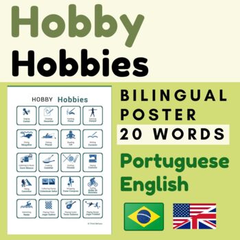 Preview of Portuguese HOBBY Hobbies Brazilian Portuguese English