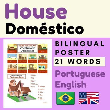 Preview of Brazilian Portuguese HOUSE | Portuguese English Parts of a House
