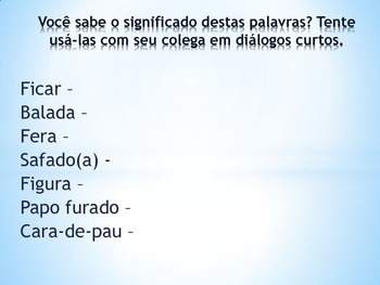 Gírias do Brasil em inglês. Brazilian Portuguese slang. #giriasbrasile, brazilian portuguese