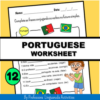 Preview of Brazilian Portuguese Language - Back to School Atividade Português Future Tense