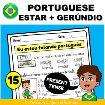 Preview of Brazilian Portuguese Language Worksheet - Estar + gerúndio