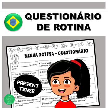 Preview of Brazilian Portuguese - Minha Rotina em Português - Questionário