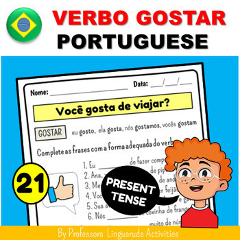 Preview of Atividade de Português - Verbo Gostar - Portuguese Worksheet Present Tense