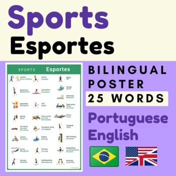 Preview of Brazilian Portuguese SPORTS Esportes | SPORT Portuguese English vocabulary