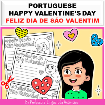 Preview of Portuguese Valentine's Day Cards - Atividade Português Cartões de São Valentim