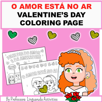 Preview of Brazilian Portuguese Valentine's Day - Português coloring pages - São Valentim