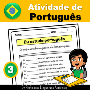 Preview of Brazilian Portuguese Worksheet - Atividade de português para crianças - Presente