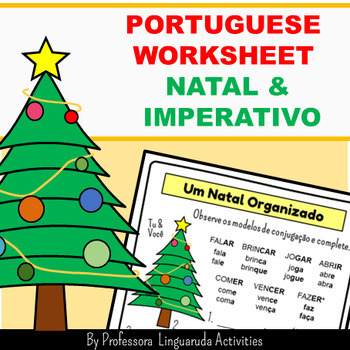 Preview of Portuguese Christmas Worksheet - Um Natal Feliz - Imperative Exercise Você & Tu