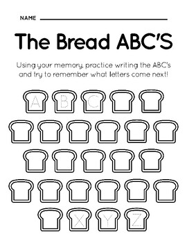 Preview of Bread ABC's Writing