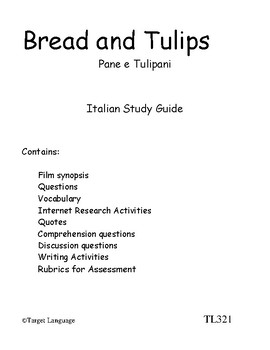 Preview of Bread and Tulips-Italian Study Guide