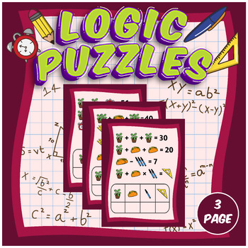 Preview of Break Activities Logic Puzzles Math Activities