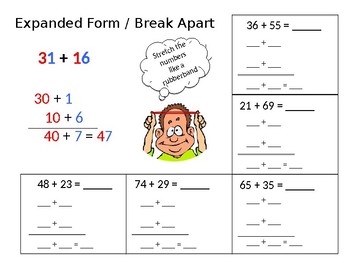 Preview of Break Apart With 2-Digit Numbers