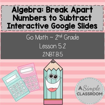 Preview of Break Apart #s to Subtract *Instructional* Google Slides (Lesson 5.2 Go Math)