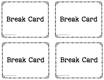Break Cards By Pathway 2 Success Teachers Pay Teachers