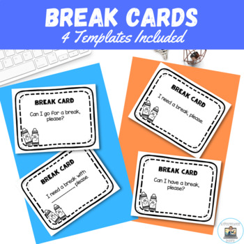 Break Cards (4 Templates) by Muinteoir Dave | TPT