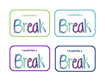 Break Cards - Students with ADHD, Anxiety, Frustration | TpT