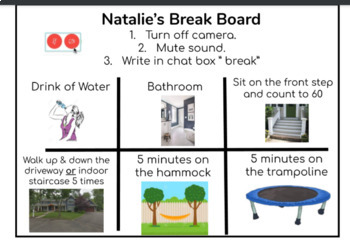 Preview of Break Choice Board for Virtual Learning (ongoing)