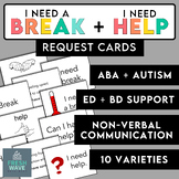Break + Help Request Cards | For Home + School | ABA Autis