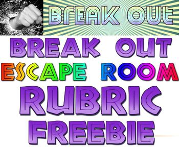 Preview of Break Out Escape Room rubric freebie