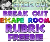 Break Out Escape Room rubric freebie