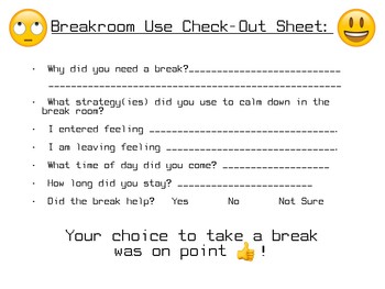 Preview of Break Time Check-In Sheet