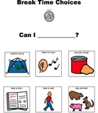 Break Time Choices Visual for Students with Autism