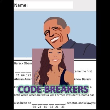 Preview of Break the Code! Barack Obama Mini-bio (Multi-digit mult.)