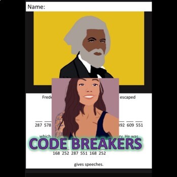 Preview of Break the Code! Frederick Douglass Mini-bio (Multi-digit mult.)