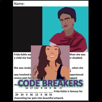Preview of Break the Code! Frida Kahlo Mini-bio (Multi-digit Multiplication)