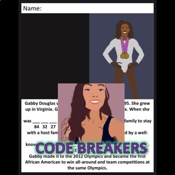 Preview of Break the Code! Gabby Douglas Mini-bio (Multi-digit Multiplication)