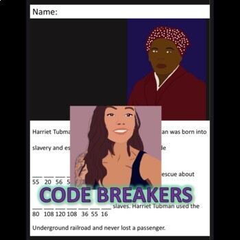 Preview of Break the Code! Harriet Tubman Mini-bio (Multi-digit mult.)