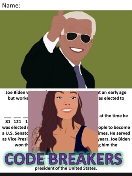 Preview of Break the Code! Joe Biden Mini-bio Single Digit Multiplication