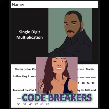 Preview of Break the Code! Martin Luther King Jr. Mini-bio (Multi-digit mult.)