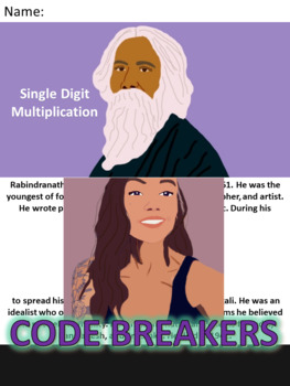 Preview of Break the Code! Rabindranath Tagore Mini-bio Distributive Property