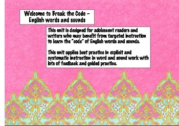 Preview of Break the Code - Reading intervention for adolescent readers