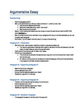 Preview of Breakdown for Writing a Timed Argument Essay