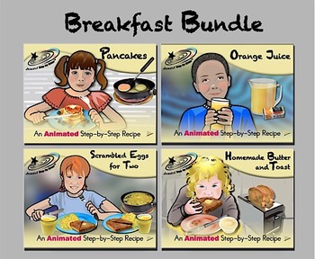 Preview of Breakfast Recipes Bundle - Animated Step-by-Steps® - Regular