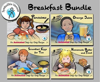 Preview of Breakfast Bundle - Animated Step-by-Steps® -  SymbolStix